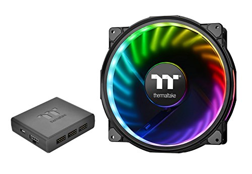 Thermaltake Riing Plus 20 RGB TT Premium Edition w/Controller 200mm Software Enabled Circular 12 Addressable LEDs Sets (24...