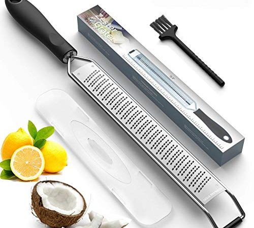Updated 2021 Version Lemon Zester & Cheese Grater – Premium Stainless Steel - A Sharp Kitchen Tool for Ginger, Garlic,...