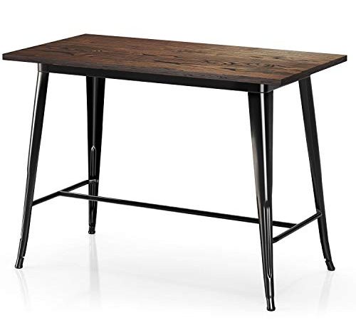 VIPEK Counter Height Dining Table Bar Table with Solid Wood Top Heavy Duty Rectangle 35.43 Inch High Bistro Patio for...