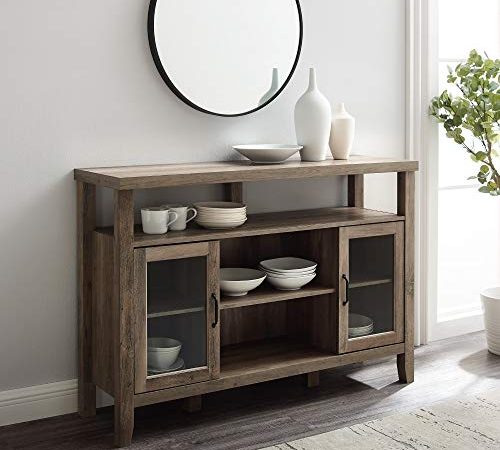 WALKER EDISON Tall Wood Universal Stand with Open TV's up to 58" Flat Screen Living Room Storage Entertainment Center, 52...