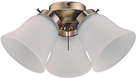 Westinghouse Lighting 7784800 Three LED Cluster Ceiling Fan Light Kit, Antique Brass Finish with Frosted Ribbed Glass, 1...