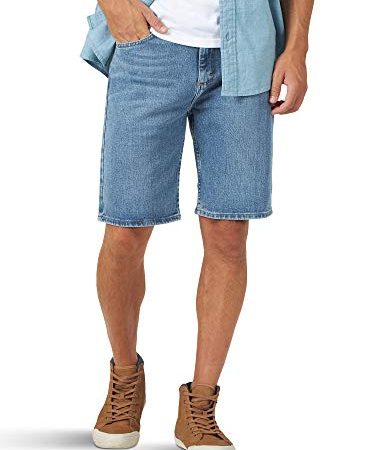 Wrangler Authentics Men's Classic Relaxed Fit Five Pocket Jean Short, Light Wash Flex, 36