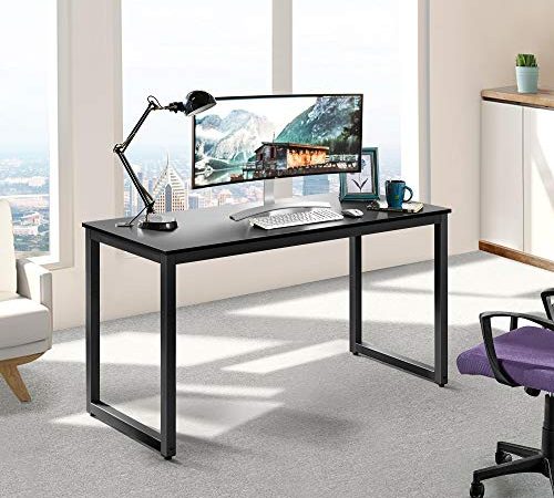 Yaheetech Home Office Furniture Sets 55 inch Modern Computer Desk with 2 Desk Grommets & 1 Hook Large PC Laptop Table Study...