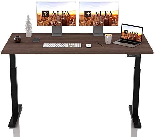 ALFA Furnishing 60"x 30" Upgraded Electric Standing Desk for Home Office, Dual Motor Adjustable...