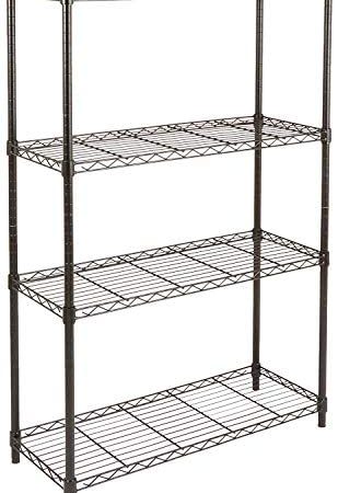 Amazon Basics 4-Shelf Adjustable, Heavy Duty Storage Shelving Unit (350 lbs loading capacity per shelf), Steel Organizer Wire...