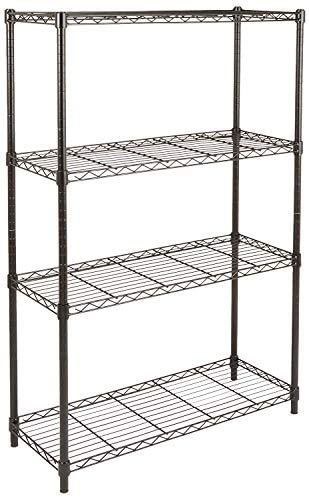 Amazon Basics 4-Shelf Adjustable, Heavy Duty Storage Shelving Unit (350 lbs loading capacity per shelf), Steel Organizer Wire...