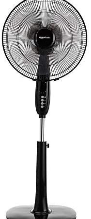 Amazon Basics Oscillating Dual Blade Standing Pedestal Fan with Remote - 16-Inch