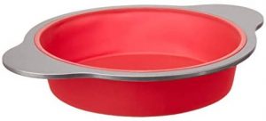 Amazon Basics Silicone Round Cake Pan, 9-Inch, Red