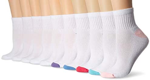 Amazon Essentials Women's 10-Pack Cotton Lightly Cushioned Ankle Socks