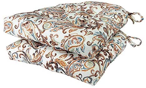 Arlee - Paisley Pad Seat Cushion, Memory Foam, Full-Length Ties for Non-Slip Support, Durable, Superior Comfort and Softness,...