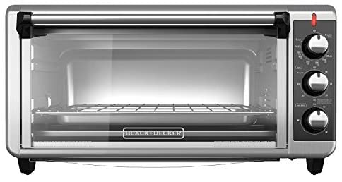 BLACK+DECKER TO3250XSB 8-Slice Extra Wide Convection Countertop Toaster Oven, Includes Bake Pan,...