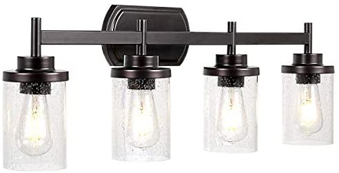 Bath Vanity Light Fixtures, JAZAVA Bathroom Wall Sconces Lamp 4-Light, 30 inches Wall Mounted Vanity...