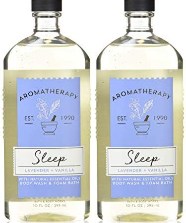 Bath and Body Works Aromatherapy Sleep Lavender Vanilla Body Wash Foam Bath 10 Ounces per bottle - 2 Pack
