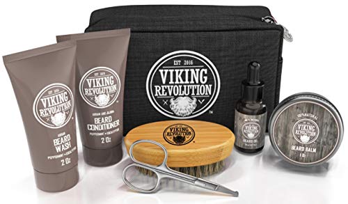 Beard Care Kit for Men Gift - Beard Grooming Kit Contains Travel Size Beard Oil, Beard Balm, Beard...