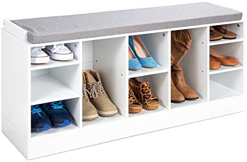Best Choice Products 46in Multifunctional Space Saving Organization Storage Shoe Rack Bench for Entryway, Bedroom, Living...
