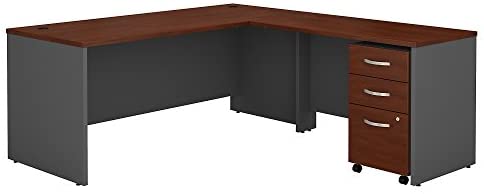 Bush Business Furniture Series C 72W L Shaped Desk with 48W Return and Mobile File Cabinet, Hansen C...