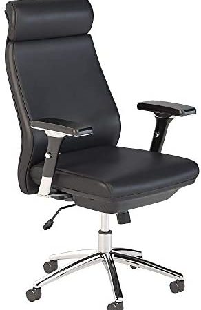 Bush Business Furniture Studio C High Back Leather Executive Office Chair in Black