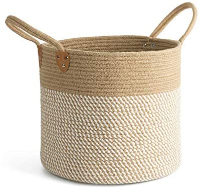 CHICVITA Large Jute Basket Woven Storage Basket with Handles – Natural Jute Laundry Basket Toy...