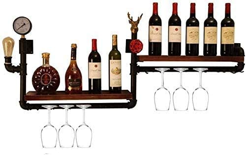 COLiJOL Wine Holder Wine Shelf Vintage Wine Rack Bar Wine Rack Wine Cabinet Hanging Bar Wine Rack...