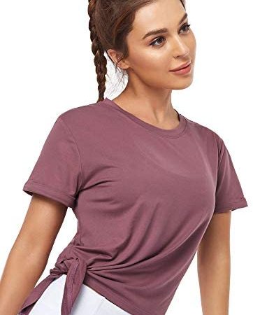 COOTRY Workout Tops for Women Short Sleeve Yoga Shirts Loose Fit Athleisure Womens Clothes