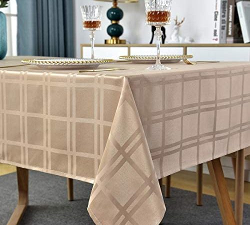 Checkered Rectangle Tablecloth Spill Proof Wrinkle Resistant Table Cloth Heavy Weight Fabric Decorative Table Cover for...