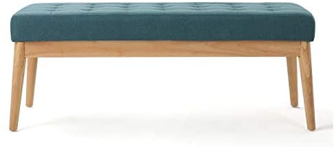 Christopher Knight Home Saxon Fabric Bench, Dark Teal