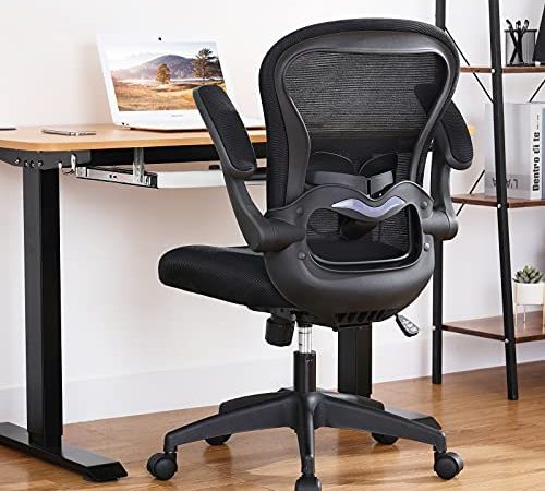 ComHoma Office Chair Ergonomic Desk Chair Mesh Computer Chair with Flip-up Arms Lumbar Support Rolling Swivel Adjustable Home...