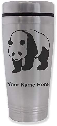 Commuter Travel Mug, Panda Bear, Personalized Engraving Included