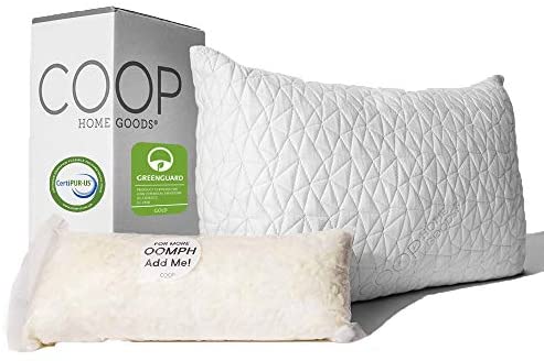 Coop Home Goods - Premium Adjustable Loft Pillow - Hypoallergenic Cross-Cut Memory Foam Fill -...