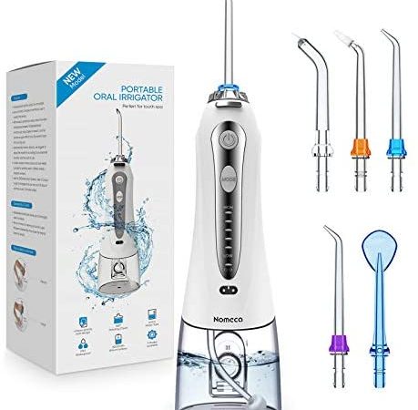 Cordless Water Flosser, Upgraded Teeth Cleaner Nomeca Portable Oral Irrigator USB Rechargeable IPX7 Waterproof 5 Modes 5 Jet...