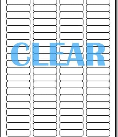 Crystal Clear Return Address Labels for Laser Printers - 1/2" x 1 3/4" - 80 per Sheet - 800 Labels