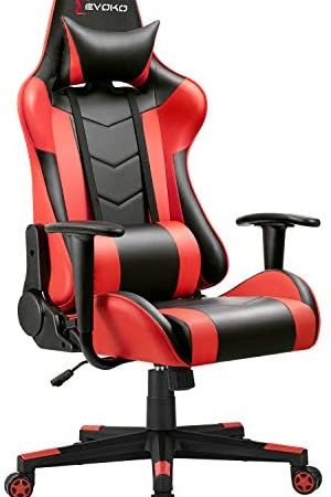 Devoko Ergonomic Gaming Chair Racing Style Adjustable Height High Back PC Computer Chair with...