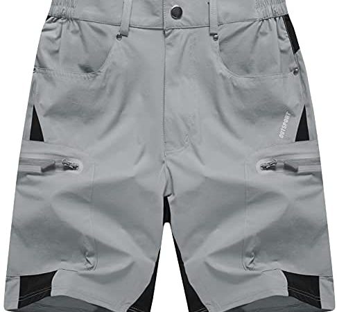 EKLENTSON Mens Hiking Quick-Dry Lightweight Ripstop Gym Shorts with Zip Pockets