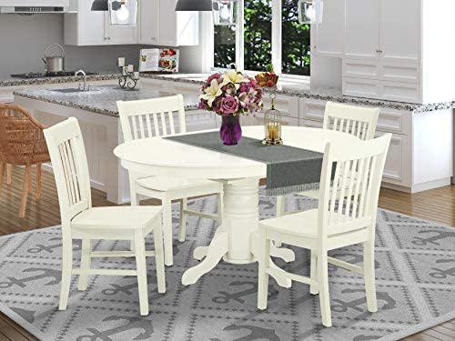 East West Furniture Kitchen Set, 5 Pieces, Linen White