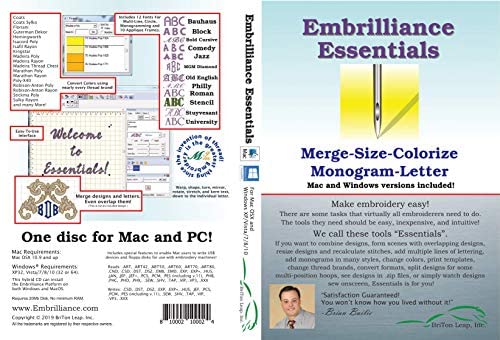 Embrilliance Essentials, Embroidery Software for Mac & PC