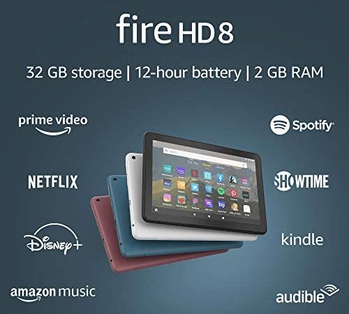 Fire HD 8 tablet, 8" HD display, 32 GB, designed for portable entertainment, Black