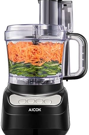 Food Processor, AICOK Compact Food Processor, Multifunctional 12 Cup Electric Food Chopper, 4 Speed...