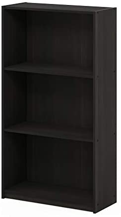Furinno Basic 3-Tier Bookcase / Bookshelf / Storage Shelves, Dark Espresso