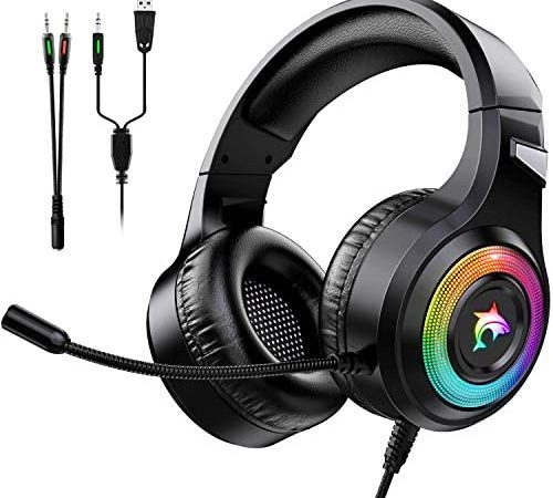 Gaming Headset Xbox One Headset with Stereo Surround Sound,PS4 Gaming Headset with Mic & LED Light...