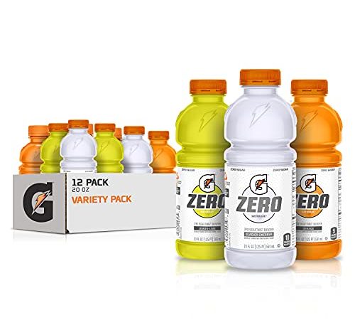 Gatorade Zero Sugar Thirst Quencher, Glacier Cherry Variety Pack, 20 Fl Oz (Pack of 12)