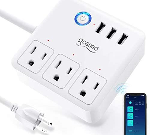 Gosund Smart Power Strip Works with Alexa Google Home, Smart Plug USB WiFi Surge Protector Multi Outlet Extender, 4ft...