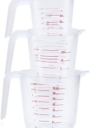 Home Value 3-Cup Plastic Measuring Cup (MEASURINGCUPPC03) by HV