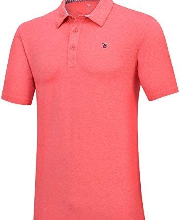 JINSHI Men's Athletic Shirts Sports Polo T-Shirts Short Sleeve Classic Golf Polo Shirt