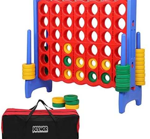 JOYMOR Giant Large 4-in-A-Row Game with Storage Bag, Huge 4 Connect in a Row Family Game Indoor Outdoor Party Family Fun for...
