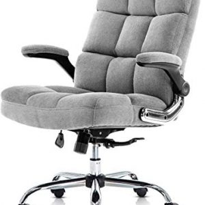 KERMS Velvet Office Chair Adjustable Tilt Angle and Flip-up Arms Executive Computer Desk Chair,...