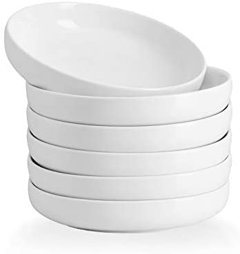 Kanwone 28 Ounces Porcelain Pasta, Salad, Soup Bowls, Large Serving Bowl Set - Set of 6, Microwave and Dishwasher Safe Bowls,...