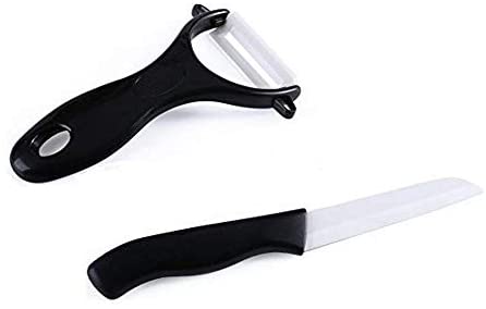 Kitch N’ Wares Durable Knife and Peeler in Black Color - 2 Pack Cutlery Set - for Home Accessory,...