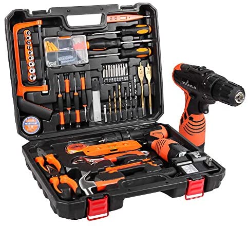 LETTON 16.8V Tool Set with Drill, 247 In-lb Torque, 0-1300RMP Variable Speed, 10MM 3/8'' Keyless...