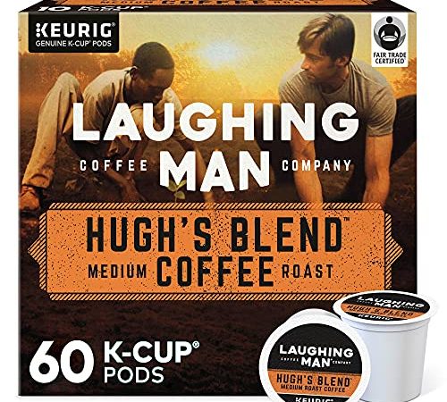 Laughing Man Hugh's Blend, Single-Serve Keurig K-Cup Pods, Medium Roast Coffee, 60 Count