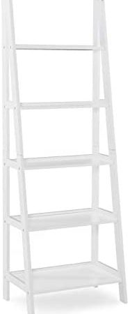 Linon Gleason Modern Classic White Ladder Bookshelf